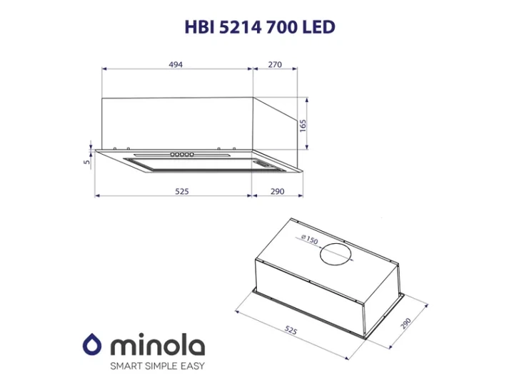 Витяжка Minola HBI 5214 WH 700 LED - Фото 10 Витяжка Minola HBI 5214 WH 700 LED - зображення 10