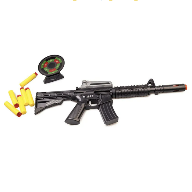 Игрушечный автомат Golden Gun М-16 на мягких поролоновых пулях с мишенью 910 - изображение 4