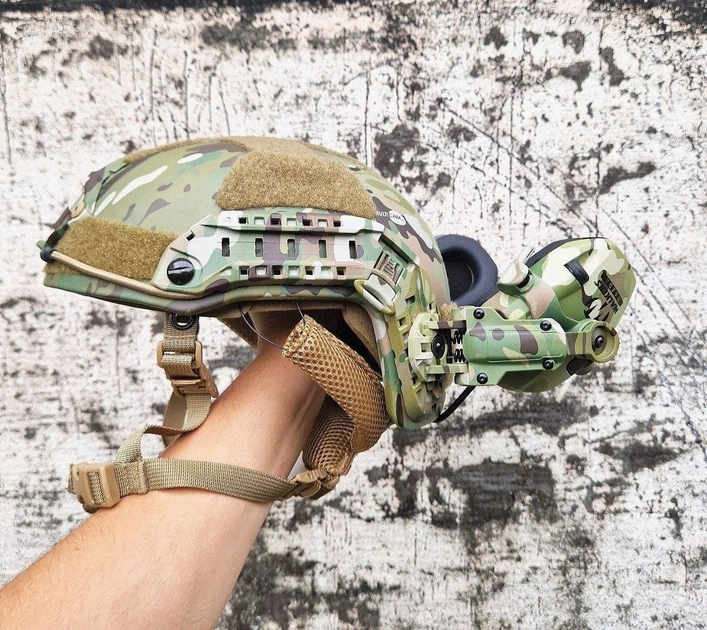Тактичні навушники Walker's Razor Slim на шолом + кріплення чебурашки на каску Multicam - зображення 6