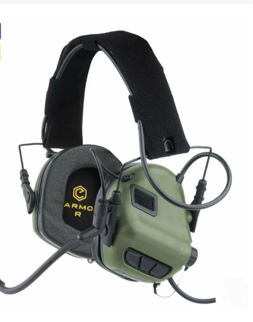 Активные тактические наушники Earmor M32 MOD3 с гарнитурой olive - изображение 1