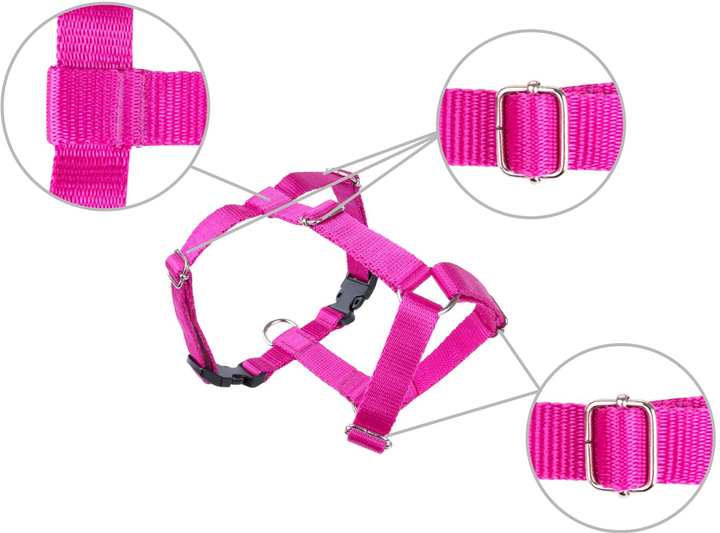 Шлеї регульовані для собаки Amiplay Samba Guard XS Рожеві (5907563298132) - зображення 3