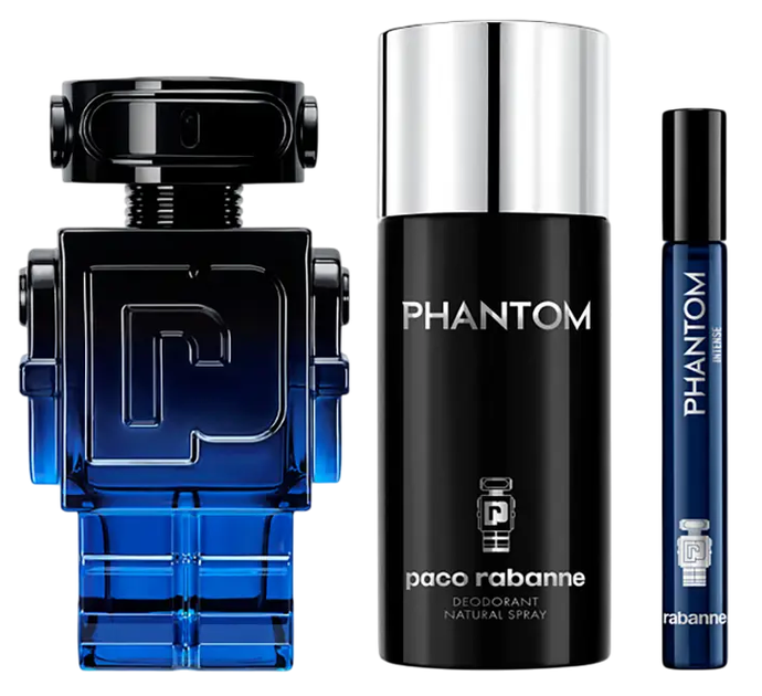 Zestaw męski Paco Rabanne Phantom woda toaletowa Intense 100 ml + woda toaletowa 10 ml + dezodorant 150 ml (3349668635504) - obraz 2