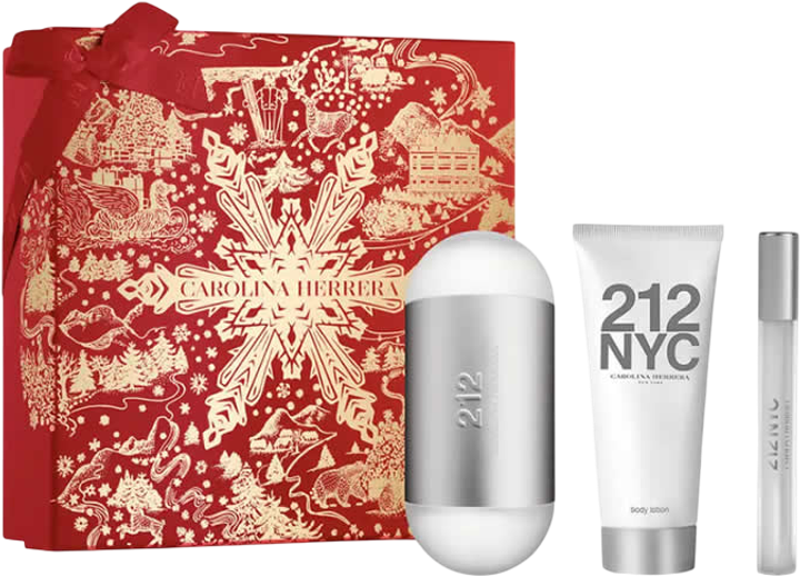 Zestaw upominkowy damski Carolina Herrera 212 Nyc Woda toaletowa 100 ml + Balsam do ciała 100 ml + Woda toaletowa 10 ml (8411061105450) - obraz 1