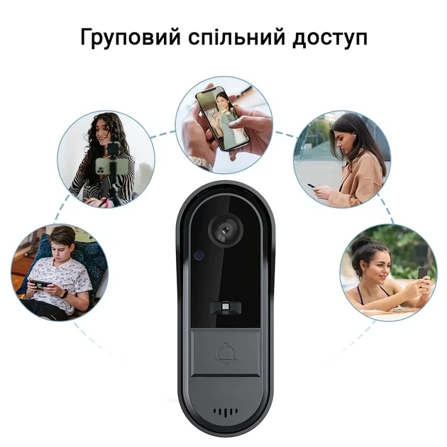 Умный дверной звонок с камерой U&P M9 Wi-Fi Tuya Black (PRN-M9T-BK) - изображение 5