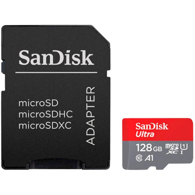 Карта памяти microSDXC - SanDisk Ultra 128Gb class 10 A1 (140Mb/s) (adapter SD) SDSQUAB-128G-GN6MA - изображение 2