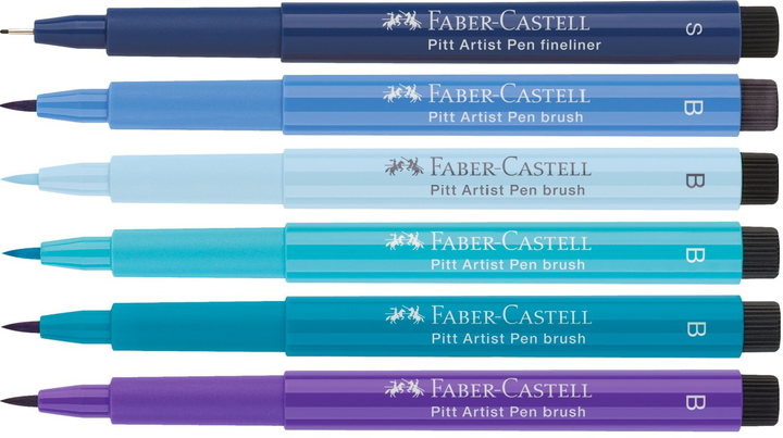 Набір лайнерів Faber-Castell для каліграфії сині відтінки 6 шт (4005402671236) - зображення 2