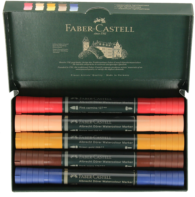 Zestaw markerów Faber-Castell dwustronne 5 szt (4005401603078) - obraz 2