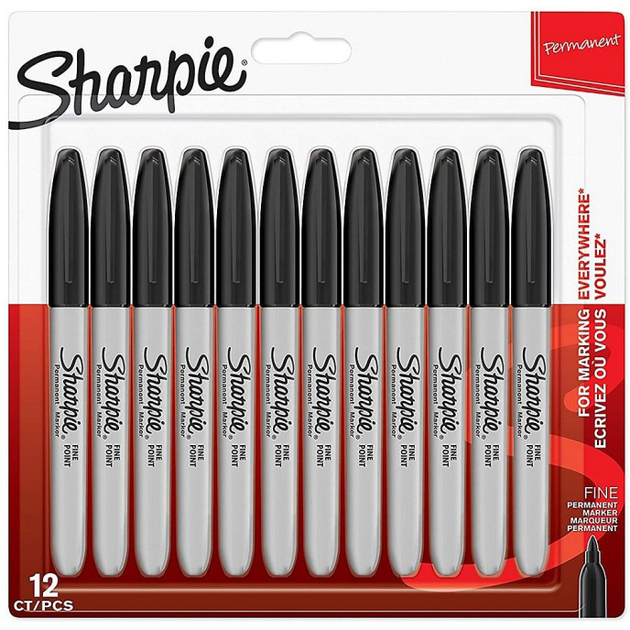 Набір маркерів Sharpie 0.8 мм чорний 12 шт (3501179961118) - зображення 1