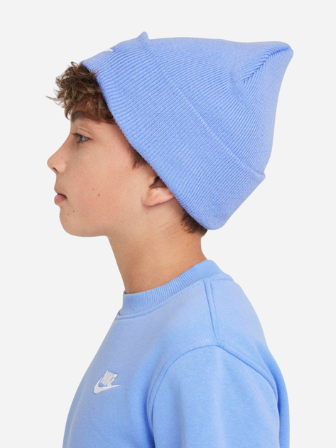 Детская демисезонная шапка-бини Nike K Nk Peak Beanie Tc Fut HF5498-478 54-56 см One Size Голубая (197601453356) - изображение 4