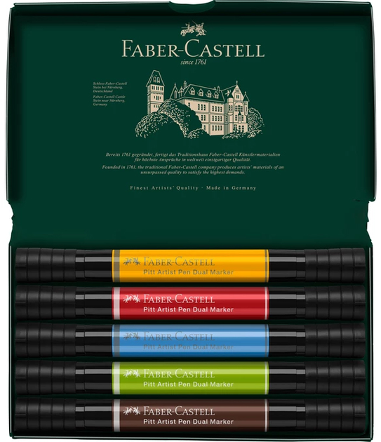 Набір маркерів Faber-Castell двосторонній 5 шт (4005401620051) - зображення 2