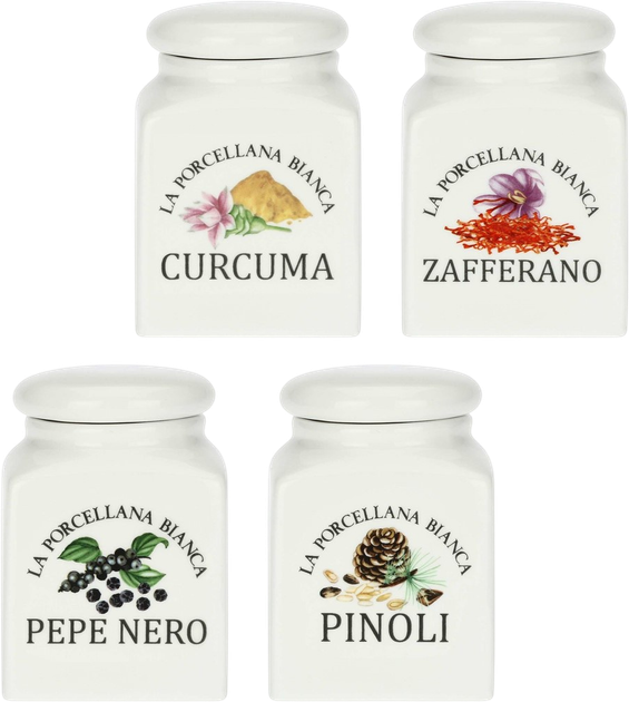 Набір контейнерів для спецій La Porcellana Bianca Conserva 175 мл 4 шт (8027549000652) - зображення 1