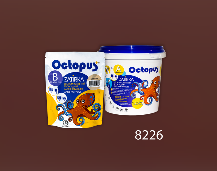 Двухкомпонентная эпоксидная затирка для плитки и мозаики ТМ "OCTOPUS", цвет 8226 1,25 кг. - изображение 2