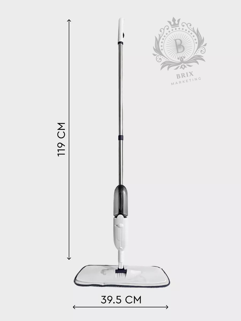 Швабра Water Spray Mop с распылителем воды для влажной и сухой уборки,с насадкой из микрофибры Белый с серым - изображение 10