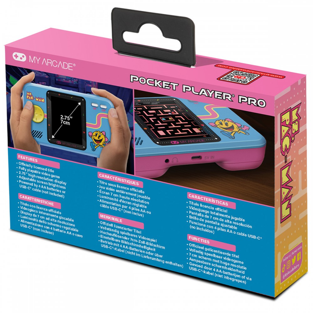 Retro konsola My Arcade Pocket Player Pro MS Pacman DGUNL-7010 (845620070107) - obraz 4