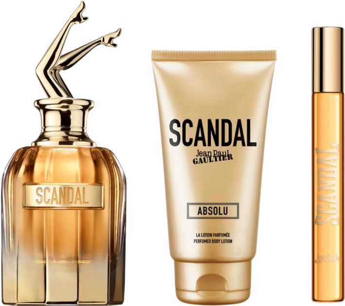 Подарунковий набір для жінок Jean Paul Gaultier Scandal Absolu Парфуми 80 мл + Парфуми 10 мл + Лосьйон для тіла 75 мл (8435415098755) - зображення 3