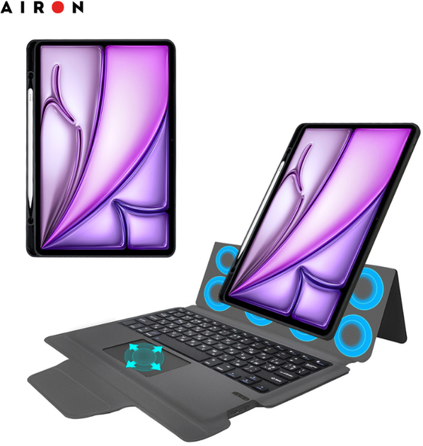 Чехол-клавиатура для планшета Apple iPad Air 13 2024 Airon Premium Black (4822352781232) - изображение 8