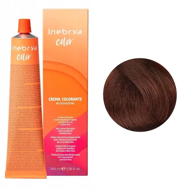 Крем-краска для волос Inebrya Color Linseed Oil and Aloe Vera 7/9 светлый шоколад 100мл - изображение 2