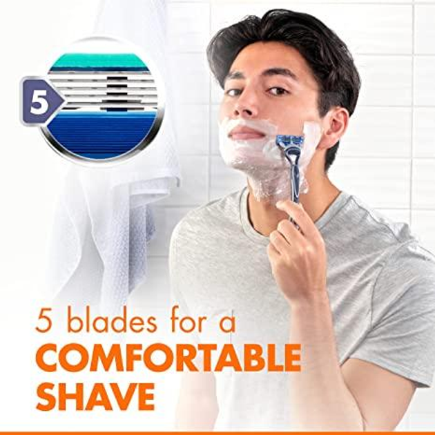 Верстат без змінного леза Gillette Sensor 5 Mens 5 Blade Razors (2 pack) NEW - зображення 3
