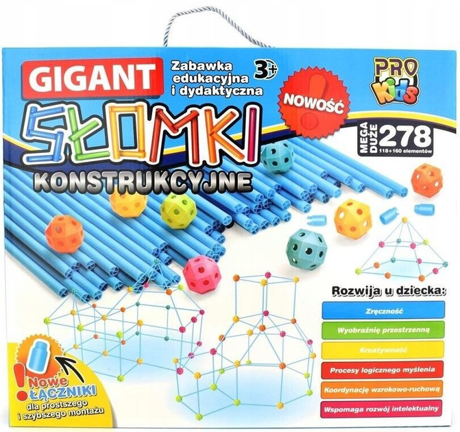 Конструктор Pro Kids Gigant Соломинки 278 деталей (5903943002443) - зображення 1