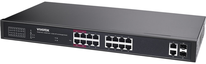 Комутатор Vivotek 20-port Lite Managed PoE Black (AW-GEL-205A-260) - зображення 1