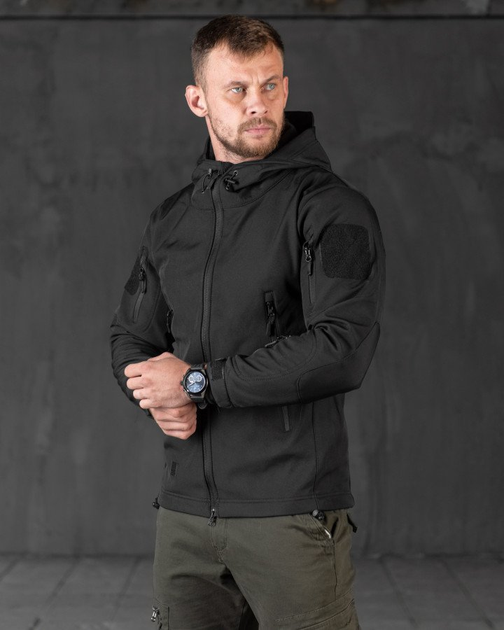 Демісезонна тактична куртка Soft Shell Silver Knight Windstoper Black ор XL - изображение 1