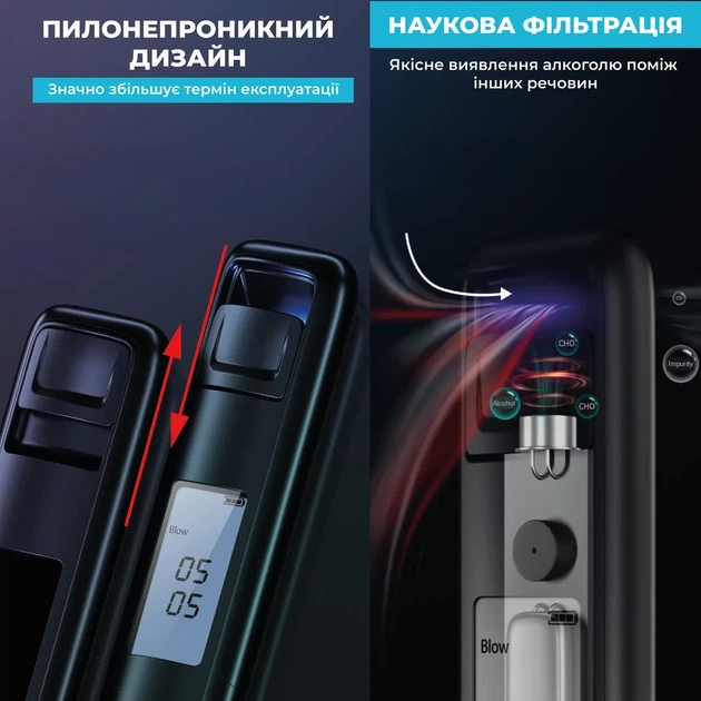 Бесконактный профессиональный Алкотестер KEWEISI,точный алкометр с цифровым дисплеем - изображение 6