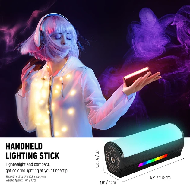 Магнитная портативная ручная лампа для съемки NEEWER TL97C RGB 4,5Вт 11см 2500-8500К с APP управлением - Фото 3 Магнитная портативная ручная лампа для съемки NEEWER TL97C RGB 4,5Вт 11см 2500-8500К с APP управлением - изображение 3