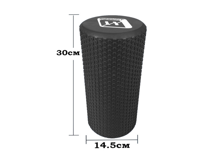 Массажный ролик EasyFit Foam Roller 30 см Черный - изображение 2