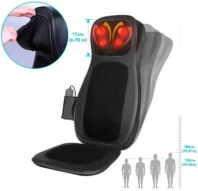 Массажная накидка Naipo Neck and Back MGBK-C2030 (Black) - изображение 8