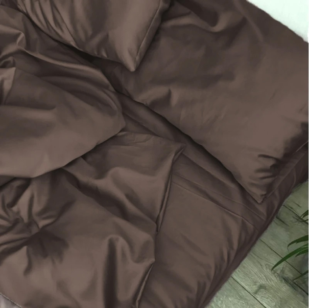 Акція на Простирадло на резинці по периметру MirSon Satin Light Pro 10-010 Brown 180x190+25 см від Rozetka