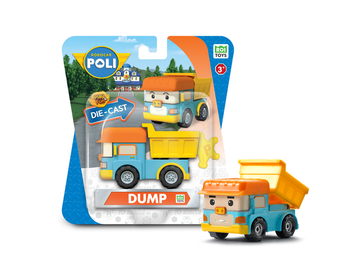Колекційна металева машинка Robocar POLI Робокар Дамп 7 см - зображення 2