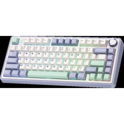 Клавиатура Aula F75 Gasket Greywood V3 switch Hot-Swap PBT Wireless/Bluetooth/USB White (6948391208640) - Фото 3 Клавиатура Aula F75 Gasket Greywood V3 switch Hot-Swap PBT Wireless/Bluetooth/USB White (6948391208640) - изображение 3