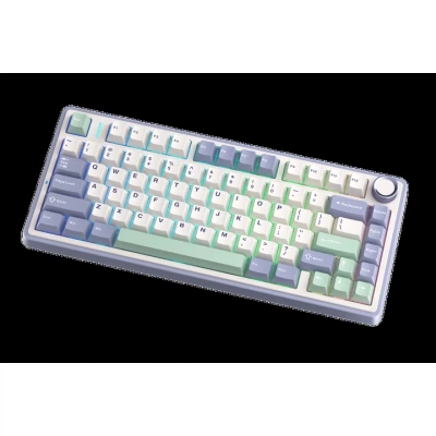 Клавиатура Aula F75 Gasket Greywood V3 switch Hot-Swap PBT Wireless/Bluetooth/USB White (6948391208640) - Фото 5 Клавиатура Aula F75 Gasket Greywood V3 switch Hot-Swap PBT Wireless/Bluetooth/USB White (6948391208640) - изображение 5