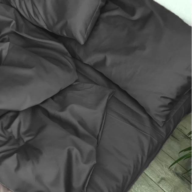 Акція на Простирадло MirSon Satin Light Pro 10-005 Dark Gray 180x220 см від Rozetka