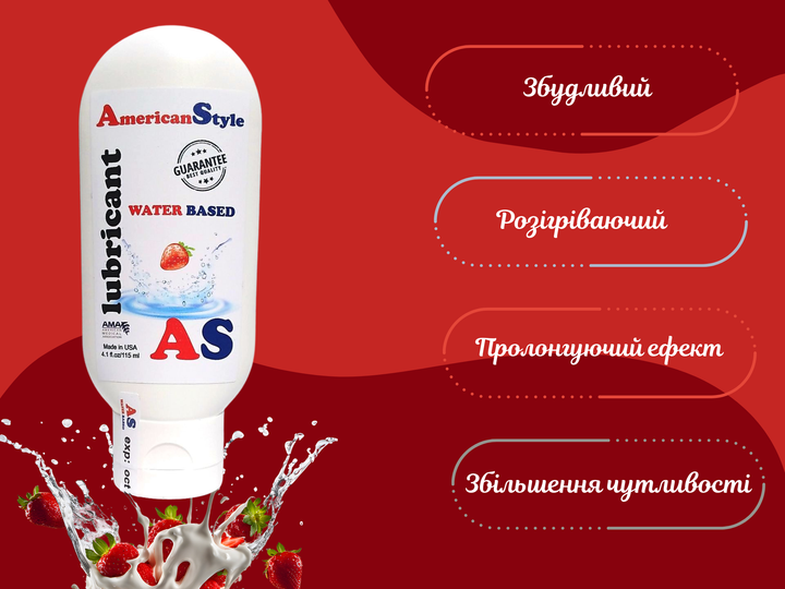 Набор лубрикантов на водно-силиконовой основе American Style Клубника 115 мл + Анальный 115 мл (ROZ6501052028) - изображение 7