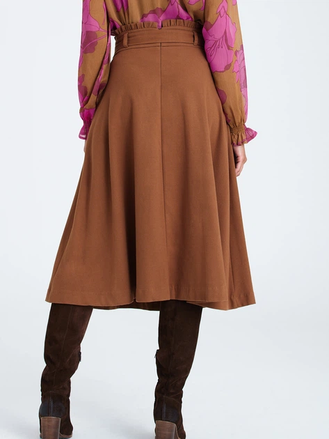 Spódnica rozkloszowana damska midi Greenpoint SPC311W2282X00 44 Złota (5903245355810) - obraz 2