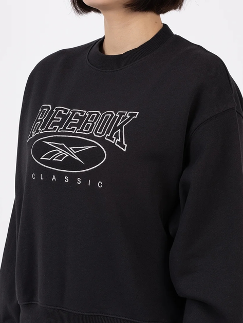 Bluza bez kaptura damska Reebok Ae Crew 100205213 2XS Czarna (1200143825594) - obraz 3