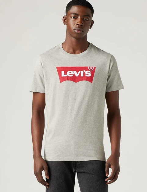 Футболка хлопковая мужская Levi's Graphic Setin Neck XL серая - Фото 2 Футболка хлопковая мужская Levi's Graphic Setin Neck XL серая - изображение 2
