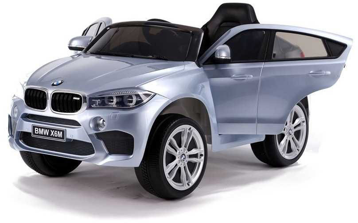 Samochód elektryczny dla dzieci LEAN Toys BMW X6 Lakierowany Srebrzysty (5902808157601) - obraz 6