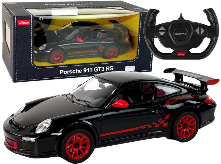 Samochód zdalnie sterowany LEAN Toys Porsche 911 GT3 RS 1:14 Rastar Czarny (5905515356480) - obraz 1