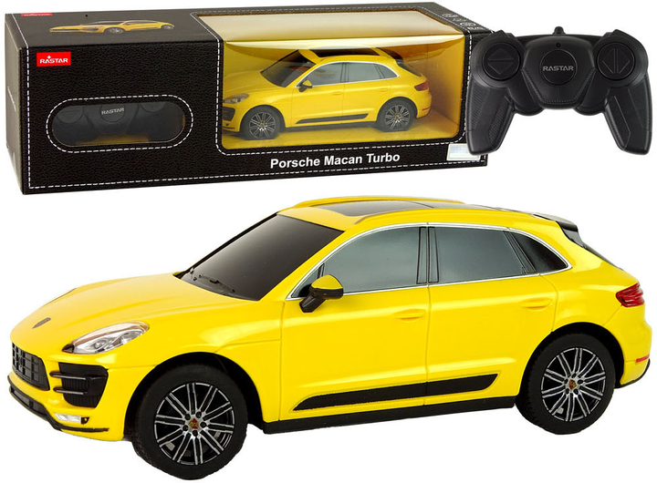 Машинка на радіокеруванні LEAN Toys Porsche Macan Turbo 1:24 Rastar Жовтий (5905515356558) - зображення 1