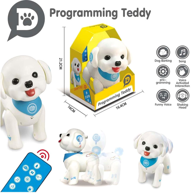 Piesek zdalnie sterowany Ciuciubabka Teddy Programming (5905490840134) - obraz 3