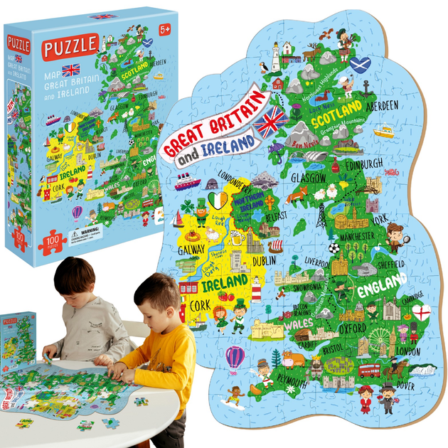 Puzzle Dodo Mapa Wielkiej Brytanii i Irlandii 100 Elementów (4823115900944) - obraz 5