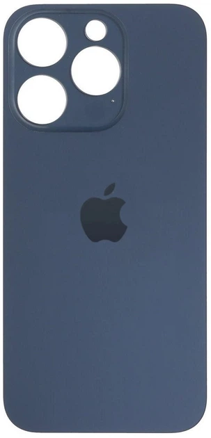 Задня кришка iPhone 15 Pro синя Blue Titanium з великими отворами під віконця камер Original PRC - Фото 1 Задня кришка iPhone 15 Pro синя Blue Titanium з великими отворами під віконця камер Original PRC - зображення 1