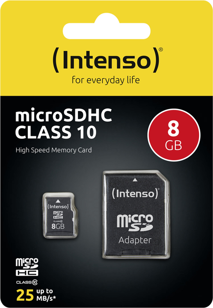 Karta pamięci Intenso microSDHC Class 10 8GB + adapter SD (3413460) - obraz 4