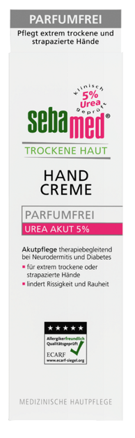 Крем для рук Sebamed Urea Akut 5% для сухої шкіри 75 мл (4103040000811) - зображення 1