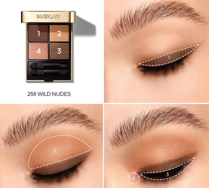 Тени для век Guerlain Ombre G Quad Eyeshadow Palette 258 Wild Nudes 6g - изображение 4