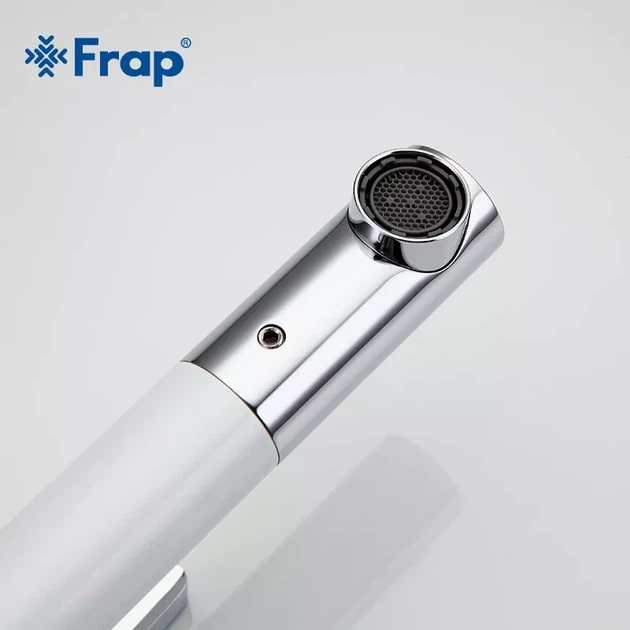 Змішувач для умивальника Frap F1052-14 високий, білий/хром F1052-14 - изображение 3