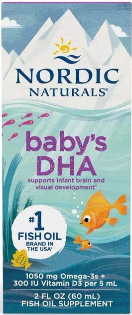 Дієтична добавка Nordic Naturals Baby's Dha Fish Oil з вітаміном D3 60 мл (0768990891021) - зображення 1