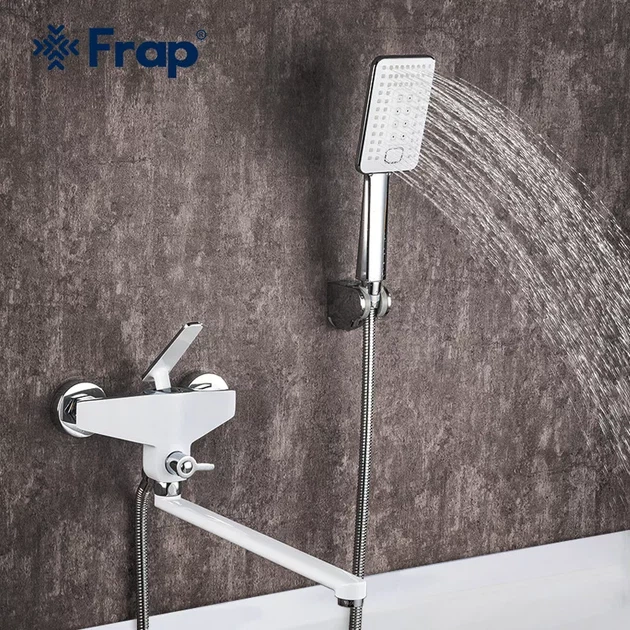Змішувач для ванни Frap F2258, білий/хром F2258 - Фото 2 Змішувач для ванни Frap F2258, білий/хром F2258 - изображение 2
